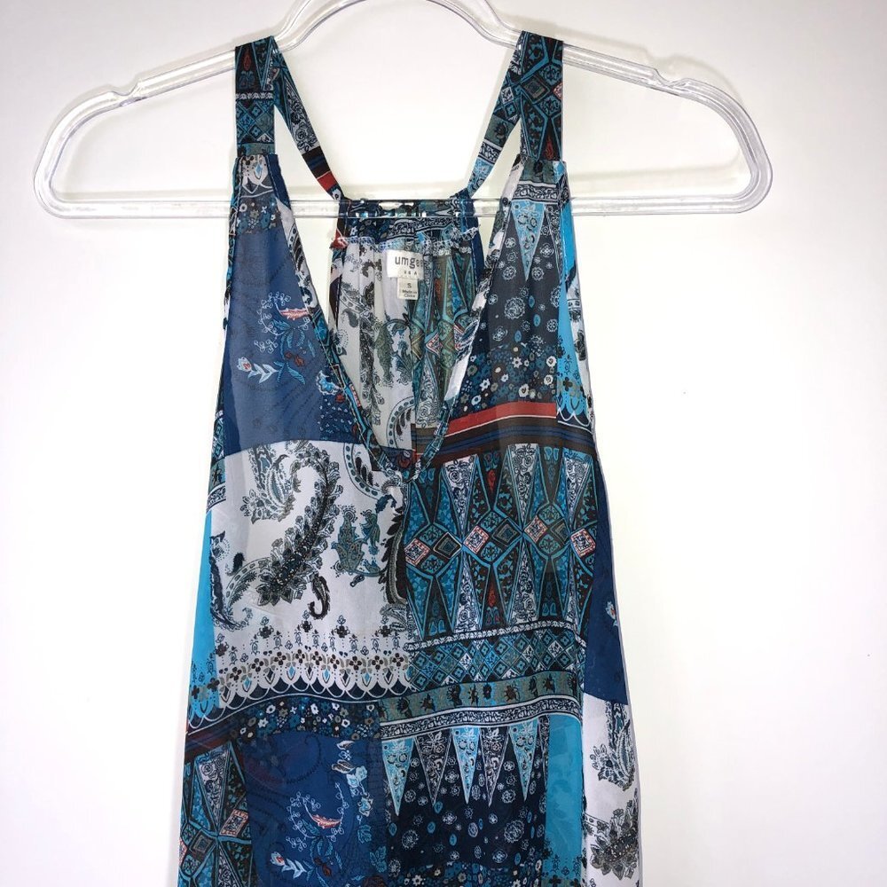 Umgee Boho Patchwork Print High Low Crochet Fring… - image 8